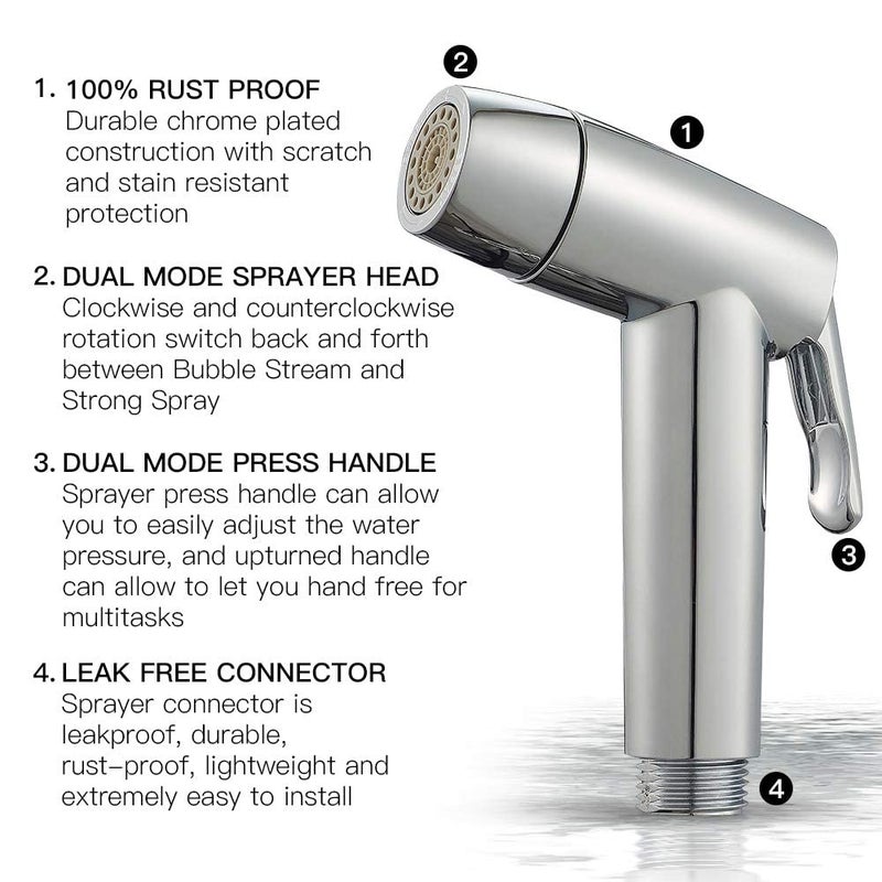 Houtingmaan Kitchen Sink Sprayer, Houtingmaan Side Sprayer, Sprayer Head Replacement,Sink Spray head,17 ADAPTERS,Sink Sprayer Chrome - Image 4